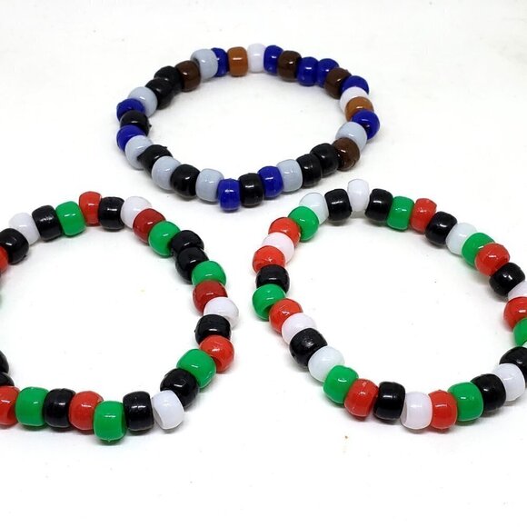 BUNDLE! Rave Kandi Single Beaded Bracelets in Neutral Colors for him, fo… - Picture 3 of 5